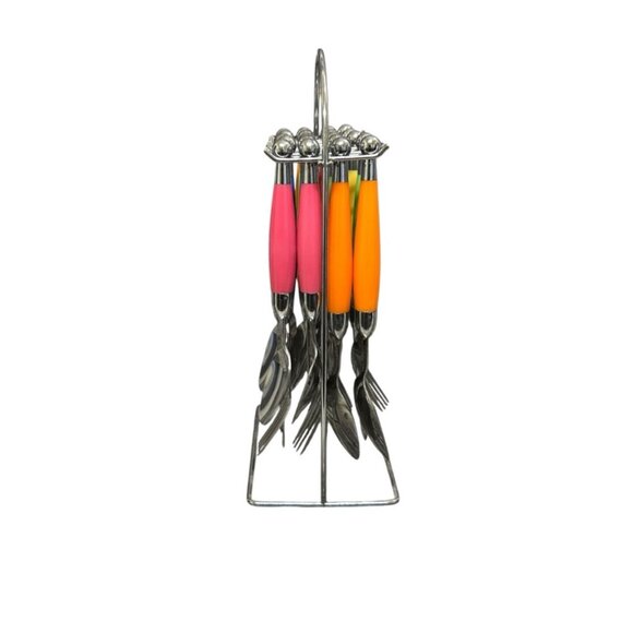 Colorful Cutlery Set with Stand 20 pieces - Picture 4 of 7